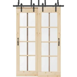 vidaXL Materiales De Construcción-Kit de herrajes para puertas correderas acero negro 152,5 cm