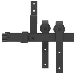 vidaXL Materiales De Construcción-Kit de herrajes para puertas correderas acero negro 152,5 cm