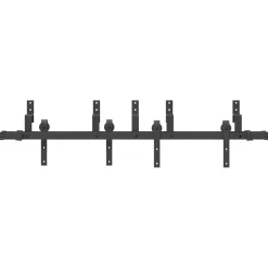 vidaXL Materiales De Construcción-Kit de herrajes para puertas correderas acero negro 152,5 cm