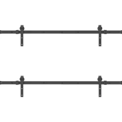 vidaXL Materiales De Construcción-Kit de herrajes para puertas correderas acero negro 152,5 cm