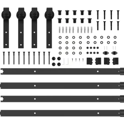 vidaXL Materiales De Construcción-Kit de herrajes para puertas correderas acero negro 152,5 cm