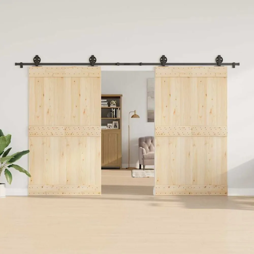 vidaXL Kit de herrajes para puertas correderas acero negro 366 cm Hot