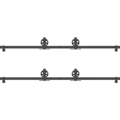vidaXL Kit de herrajes para puertas correderas acero negro 366 cm Hot