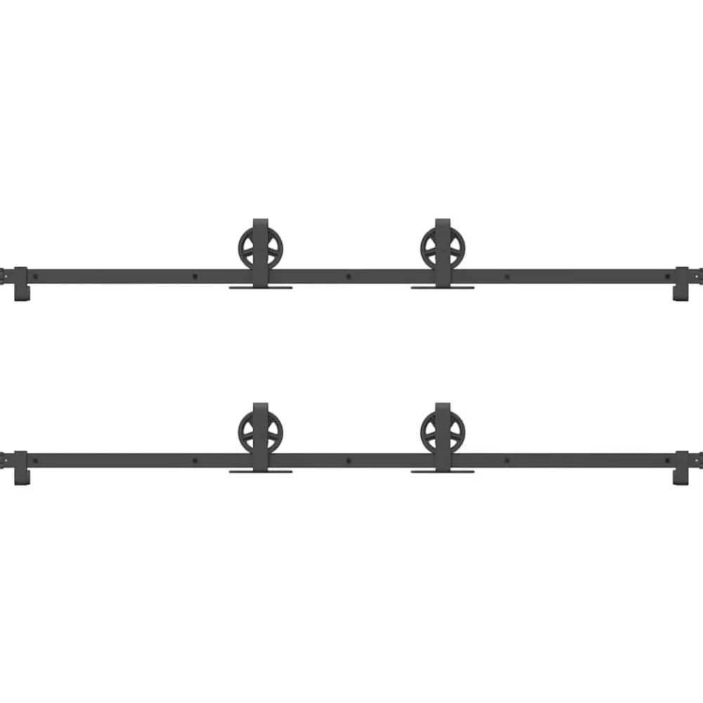 vidaXL Kit de herrajes para puertas correderas acero negro 366 cm Hot