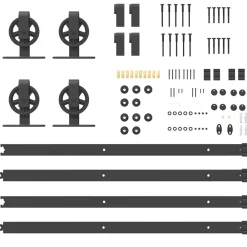 vidaXL Kit de herrajes para puertas correderas acero negro 366 cm Hot