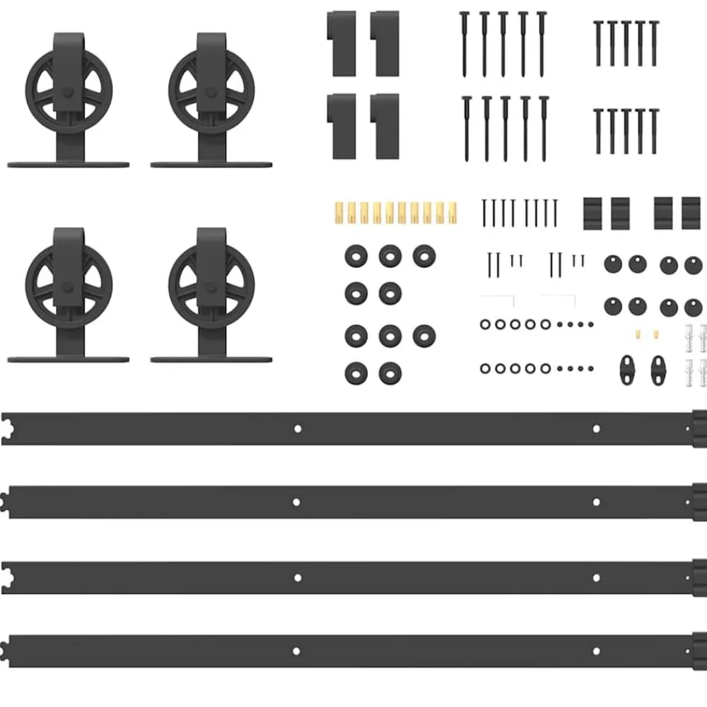 vidaXL Kit de herrajes para puertas correderas acero negro 366 cm Hot