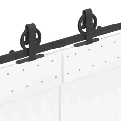 vidaXL Kit de herrajes para puertas correderas acero negro 366 cm Hot