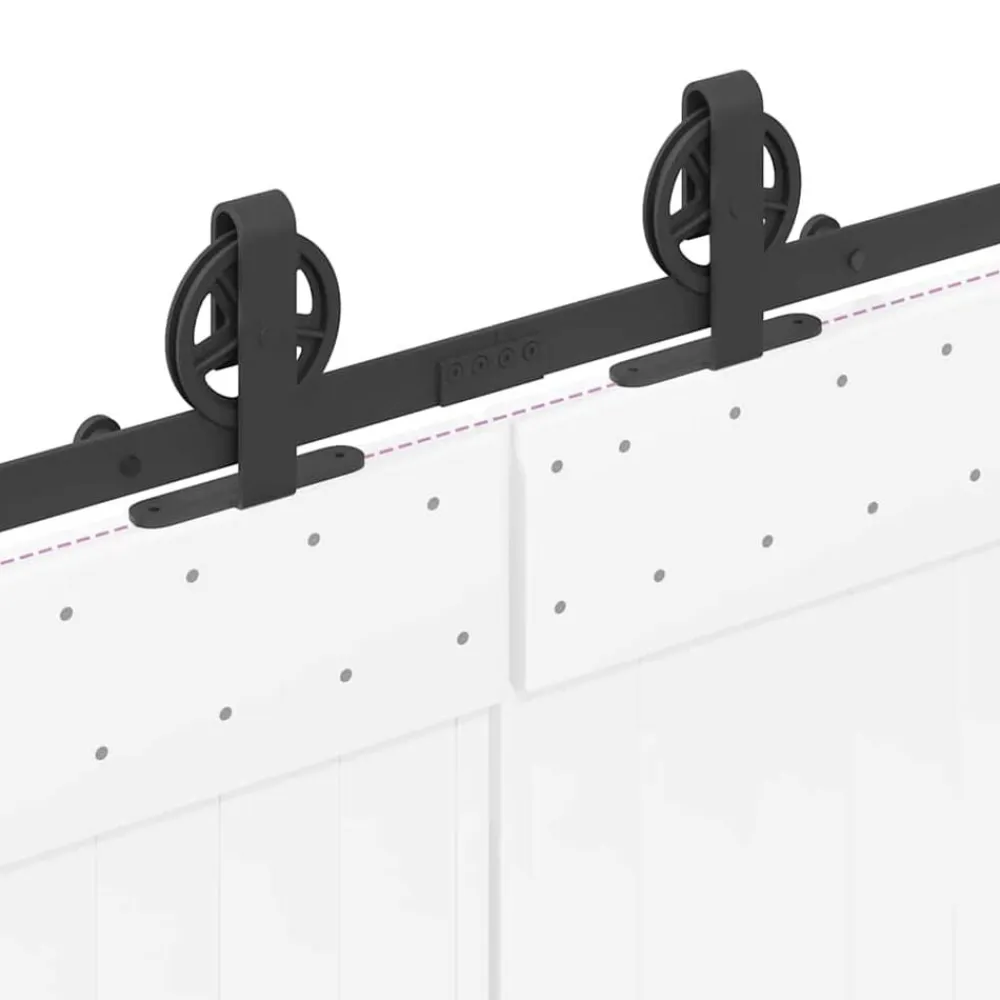 vidaXL Kit de herrajes para puertas correderas acero negro 366 cm Hot
