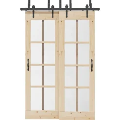 vidaXL Kit de herrajes para puertas correderas acero negro 152,5 cm Clearance