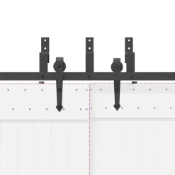 vidaXL Kit de herrajes para puertas correderas acero negro 152,5 cm Clearance