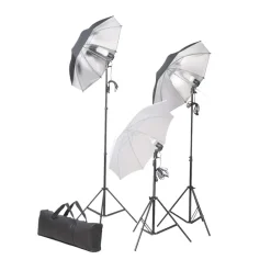 vidaXL Kit de iluminación de estudio trípodes y sombrillas 24 vatios Clearance