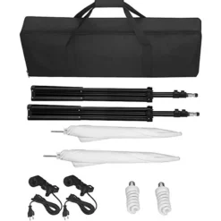 vidaXL Kit de iluminación de estudio con trípodes y sombrillas New
