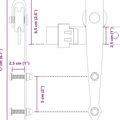 vidaXL Accesorios De Bricolaje-Kit de puerta corredera de armario acero carbono 183 cm