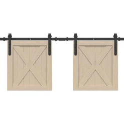 vidaXL Accesorios De Bricolaje-Kit de puerta corredera de armario acero carbono 122 cm