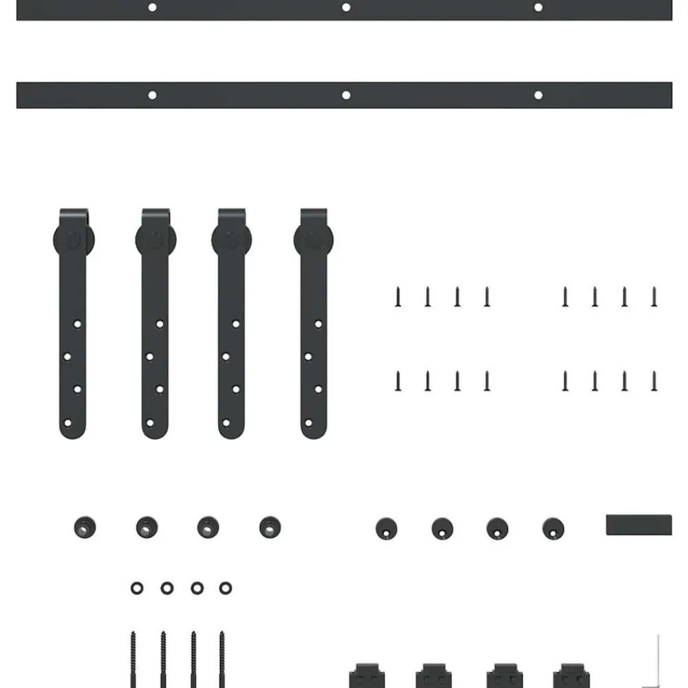 vidaXL Accesorios De Bricolaje-Kit de puerta corredera de armario acero carbono 122 cm