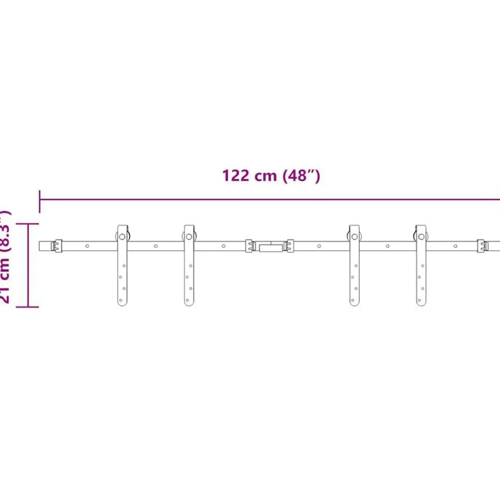 vidaXL Accesorios De Bricolaje-Kit de puerta corredera de armario acero carbono 122 cm