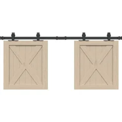 vidaXL Kit de puerta corredera de armario acero carbono 122 cm Discount