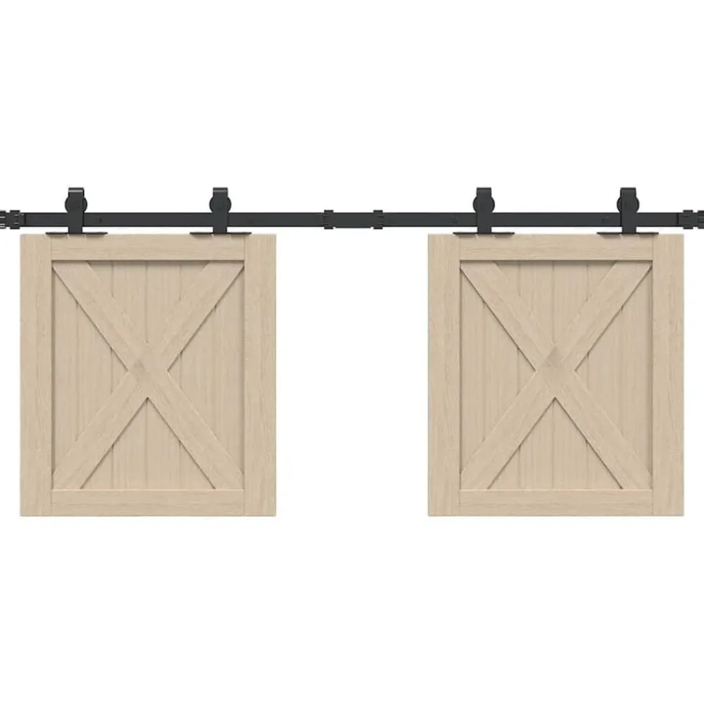 vidaXL Kit de puerta corredera de armario acero carbono 122 cm Discount