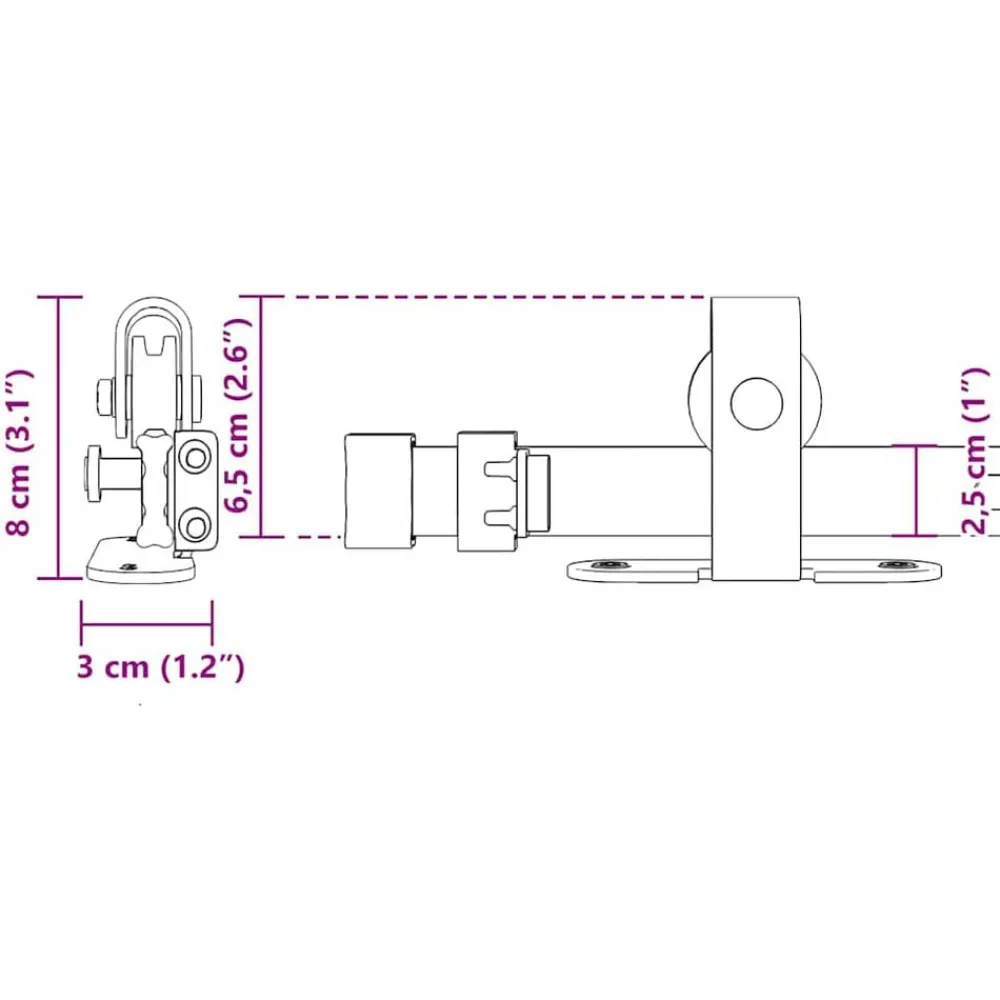 vidaXL Kit de puerta corredera de armario acero carbono 122 cm Discount