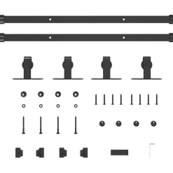 vidaXL Kit de puerta corredera de armario acero carbono 122 cm Discount