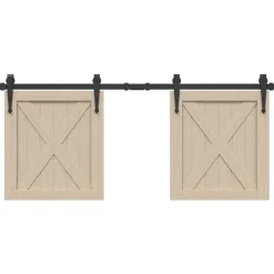 vidaXL Kit de puerta corredera de armario acero carbono 122 cm Online