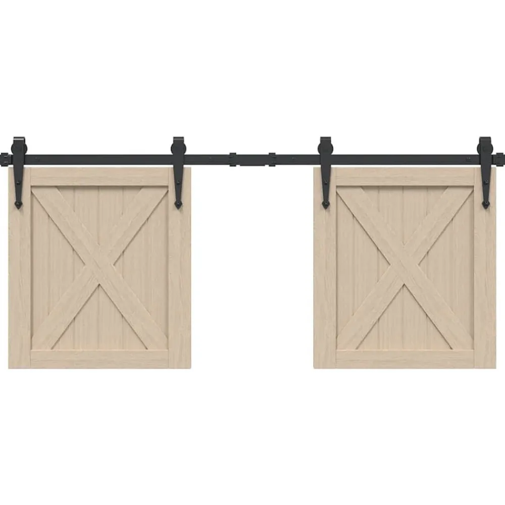 vidaXL Kit de puerta corredera de armario acero carbono 122 cm Online