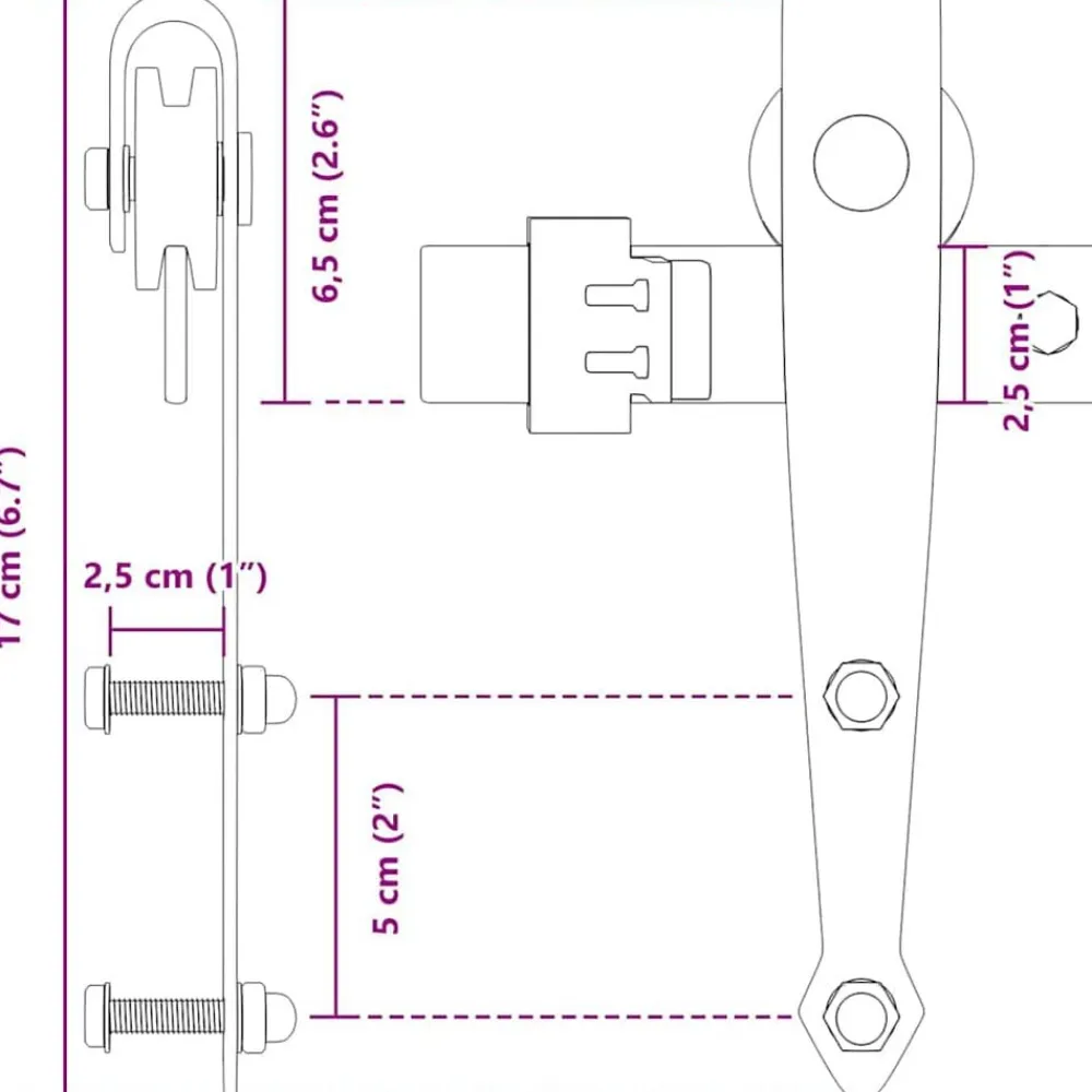 vidaXL Kit de puerta corredera de armario acero carbono 122 cm Online