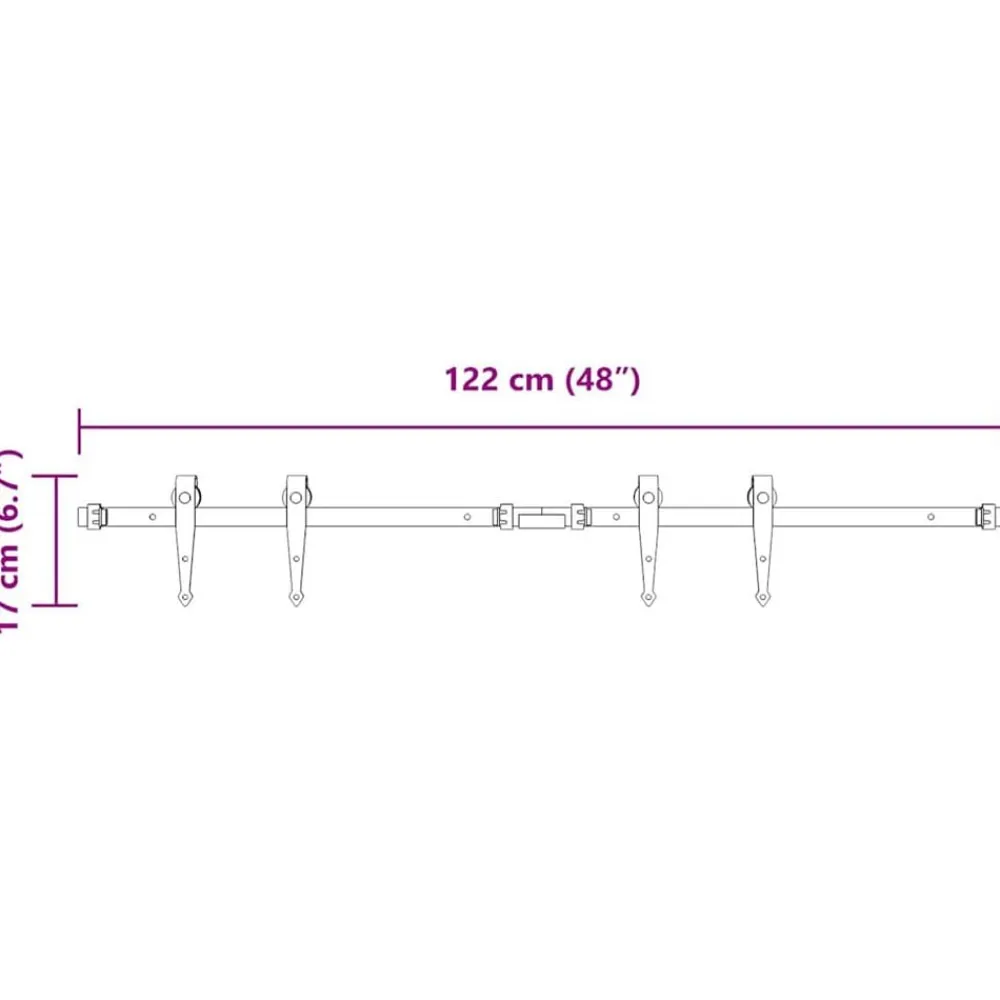 vidaXL Kit de puerta corredera de armario acero carbono 122 cm Online