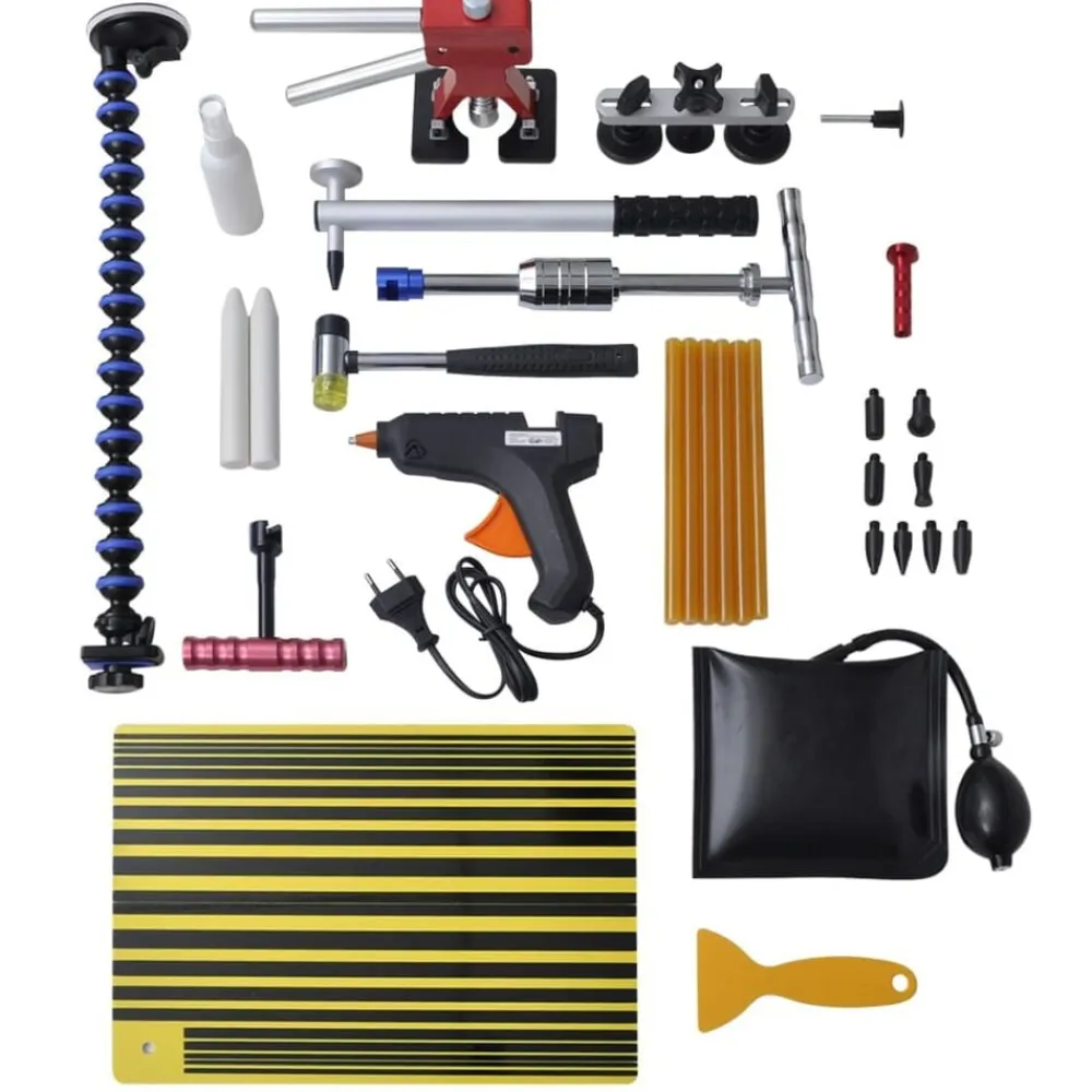vidaXL Piezas Y Accesorios Para Vehículos-Kit de reparar abolladuras de coche con bolsa de transporte XXL