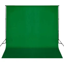 vidaXL Kit estudio fotográfico con telón de fondo, lámparas y paraguas Verde Online