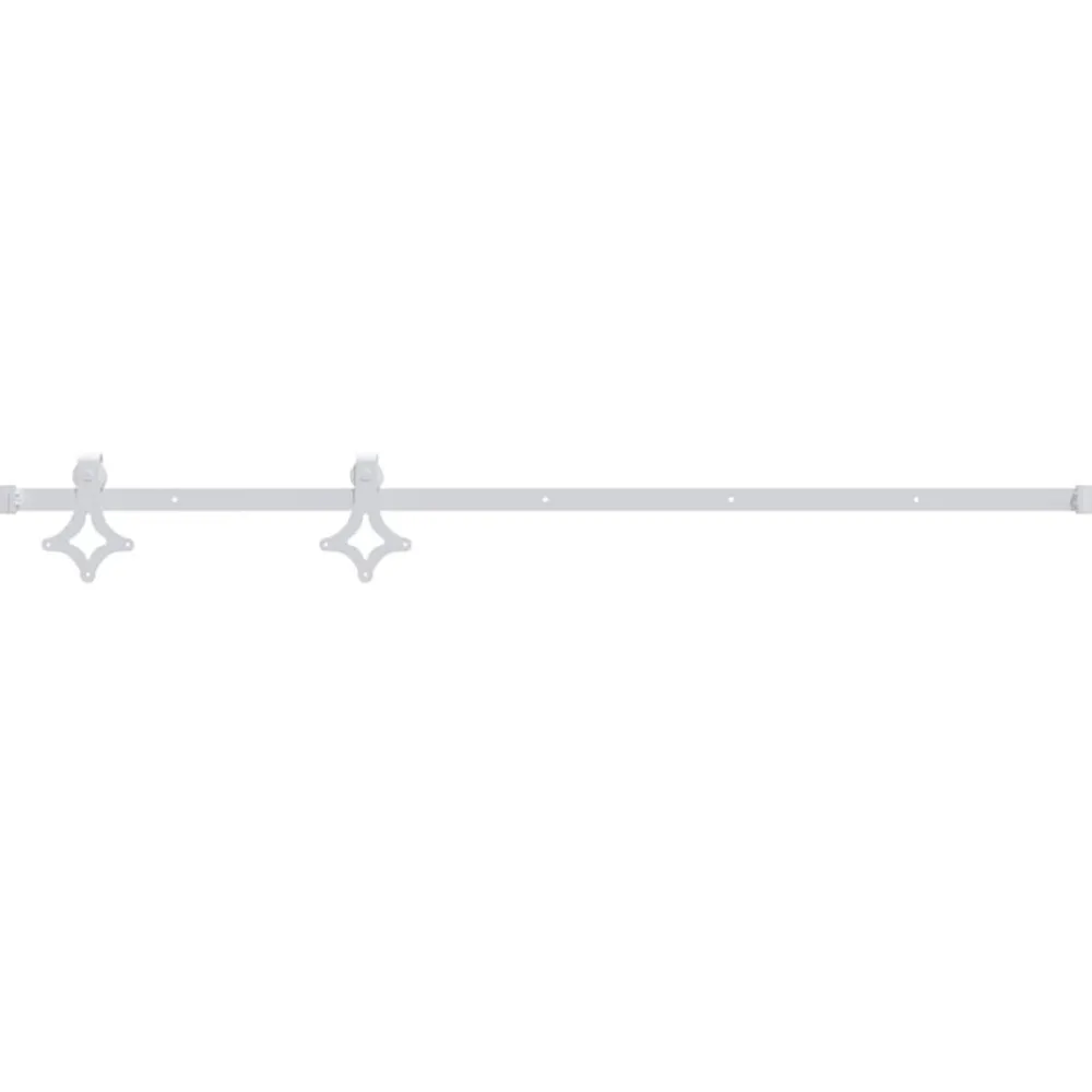 vidaXL Kit herrajes para puertas correderas de acero 183 cm Blanco Discount