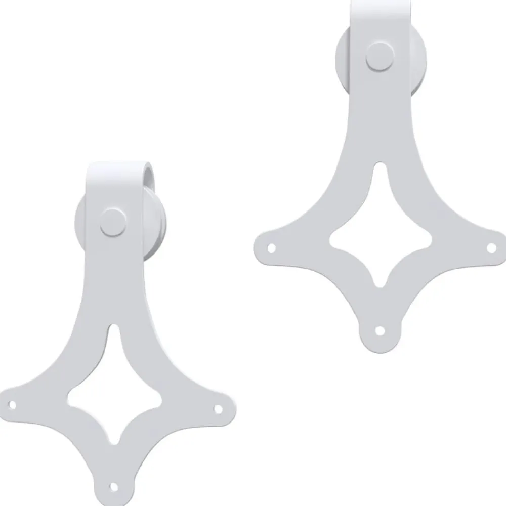 vidaXL Kit herrajes para puertas correderas de acero 183 cm Blanco Discount