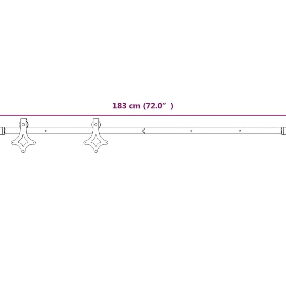 vidaXL Kit herrajes para puertas correderas de acero 183 cm Blanco Discount
