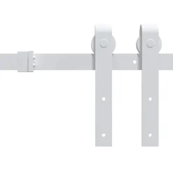 vidaXL Kit herrajes para puertas correderas de acero 183 cm Blanco Clearance