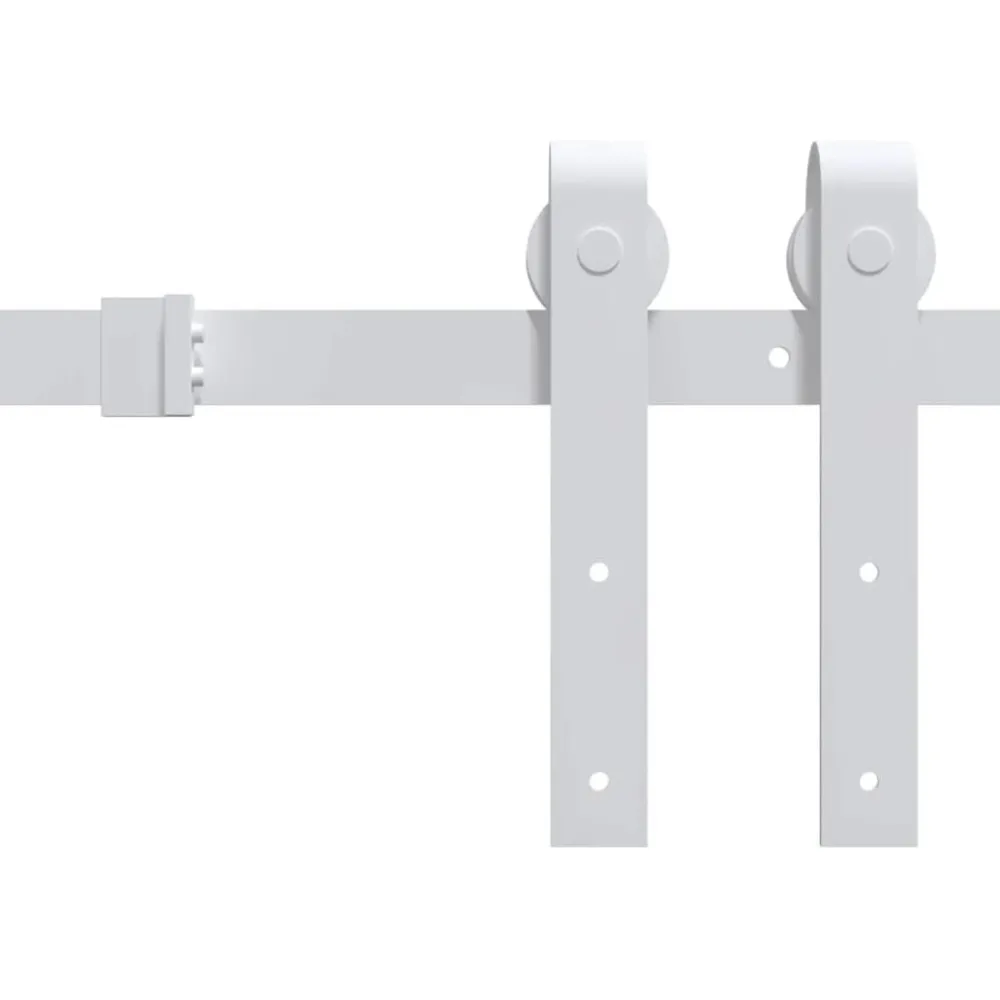 vidaXL Kit herrajes para puertas correderas de acero 183 cm Blanco Clearance