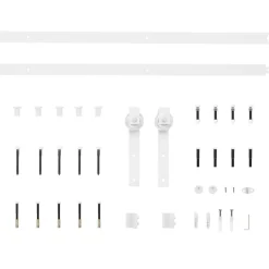 vidaXL Kit herrajes para puertas correderas de acero 183 cm Blanco Clearance