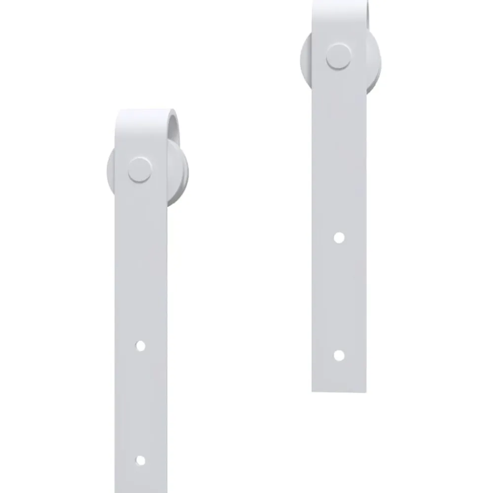vidaXL Kit herrajes para puertas correderas de acero 183 cm Blanco Clearance