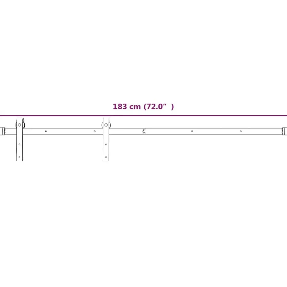 vidaXL Kit herrajes para puertas correderas de acero 183 cm Blanco Clearance