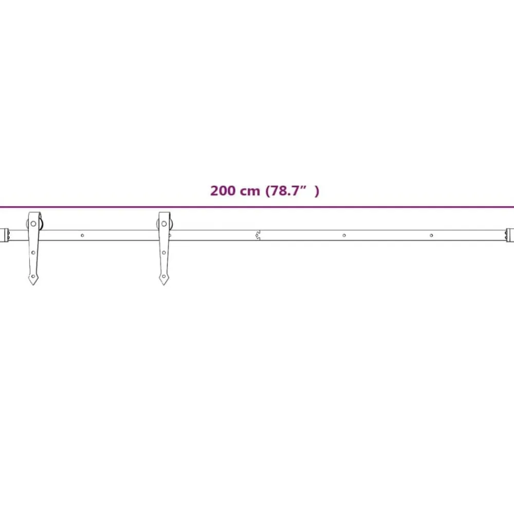 vidaXL Materiales De Construcción-Kit herrajes para puertas correderas de 200 cm de acero