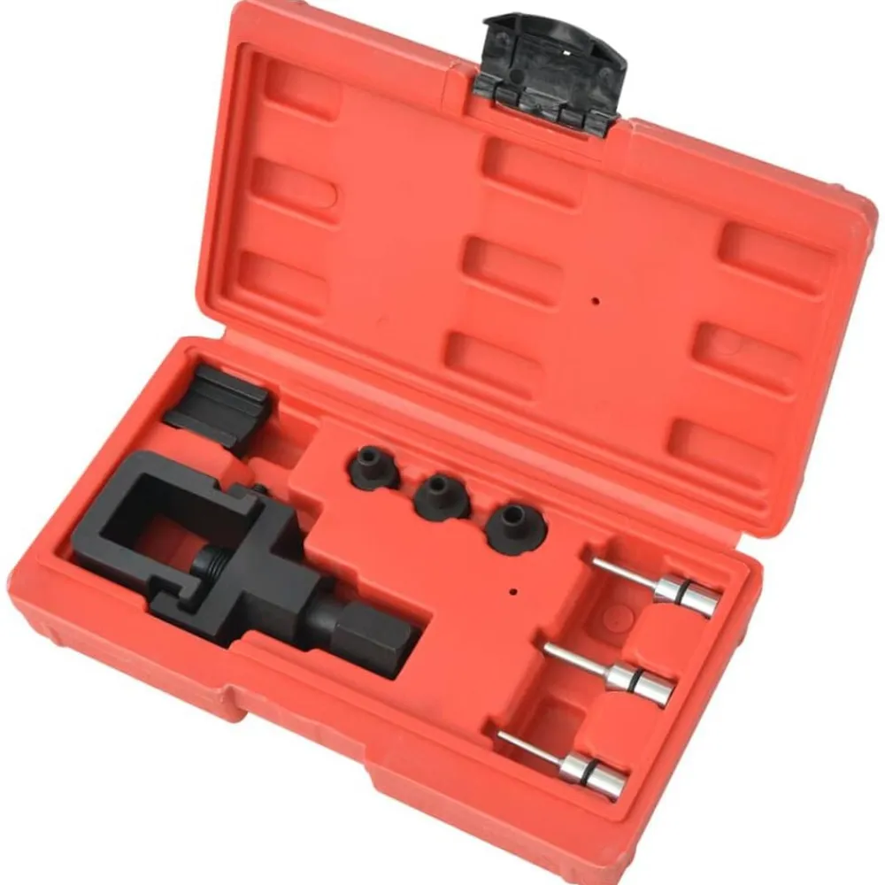 vidaXL Kit herramientas de cortar y remachar cadenas de moto 8 piezas New