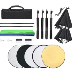 vidaXL Kit iluminación de estudio fotográfico con fondos y softboxes Best