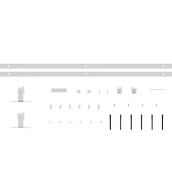 vidaXL Materiales De Construcción-Kit mini puerta corredera armario acero carbono blanco 183 cm