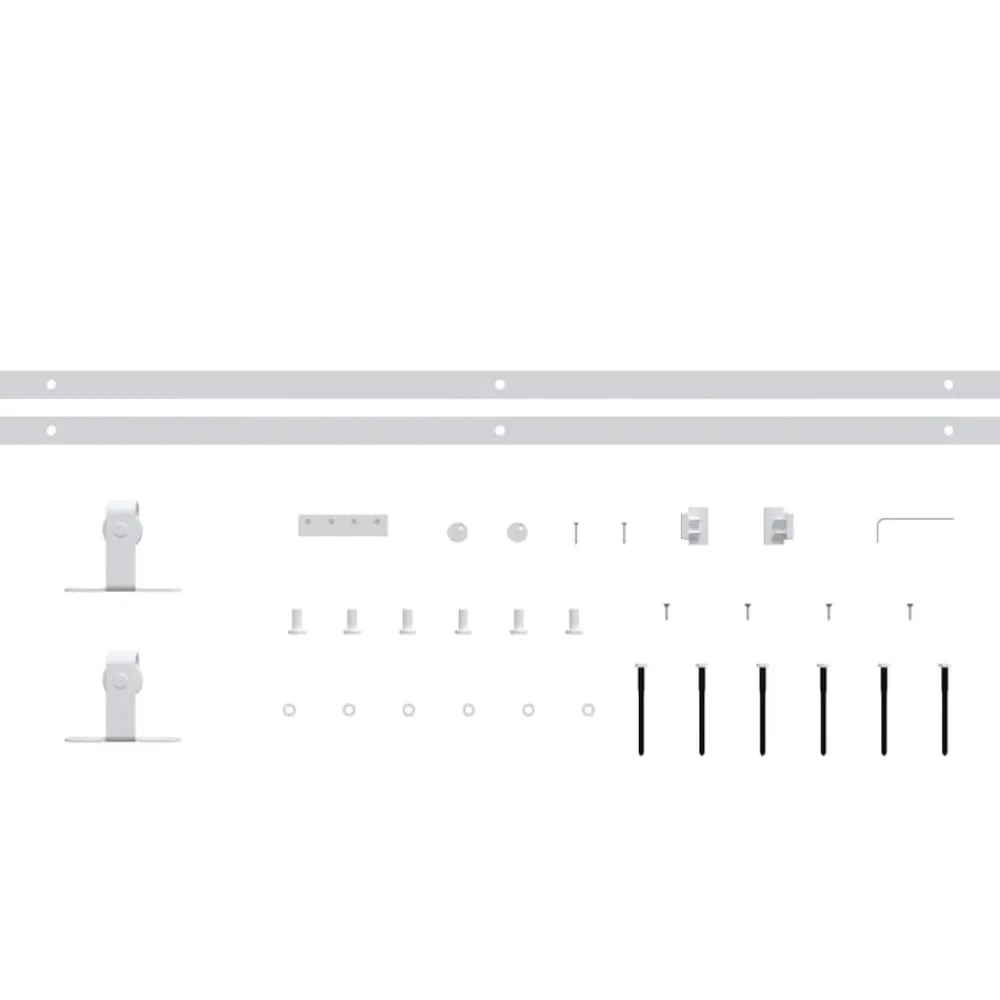 vidaXL Materiales De Construcción-Kit mini puerta corredera armario acero carbono blanco 183 cm
