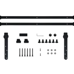 vidaXL Accesorios De Bricolaje-Kit mini puerta corredera de armario acero carbono 183 cm