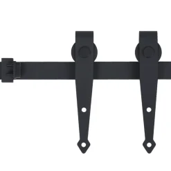 vidaXL Accesorios De Bricolaje-Kit mini puerta corredera de armario acero carbono 183 cm
