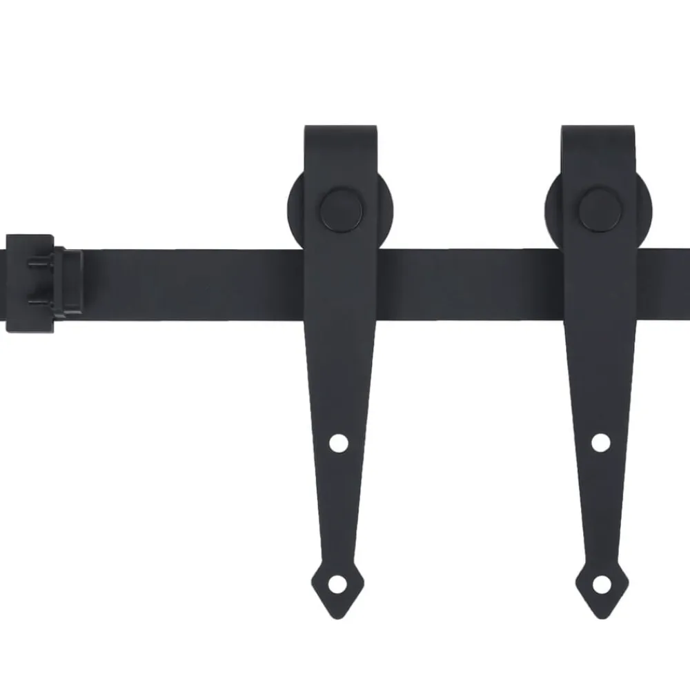 vidaXL Accesorios De Bricolaje-Kit mini puerta corredera de armario acero carbono 183 cm