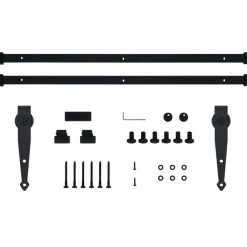 vidaXL Accesorios De Bricolaje-Kit mini puerta corredera de armario acero carbono 183 cm