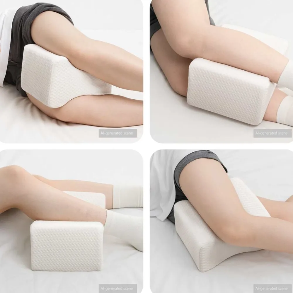 vidaXL Knee Pillow Espuma viscoelástica y poliéster 26 x 21,5 x 15 cm White Outlet