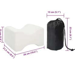 vidaXL Knee Pillow Espuma viscoelástica y poliéster 26 x 21,5 x 15 cm White Outlet