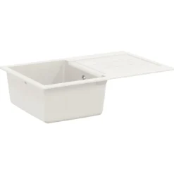 vidaXL Lavabo 780 x 500 mm 80% Cuarzo y 20% Resina White Clearance